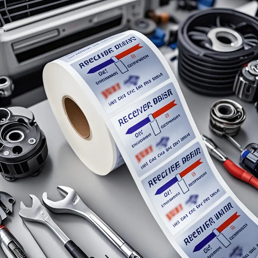 Etichette per refrigerazione AC R12/R134a resistenti alle alte temperature, argento opaco 1