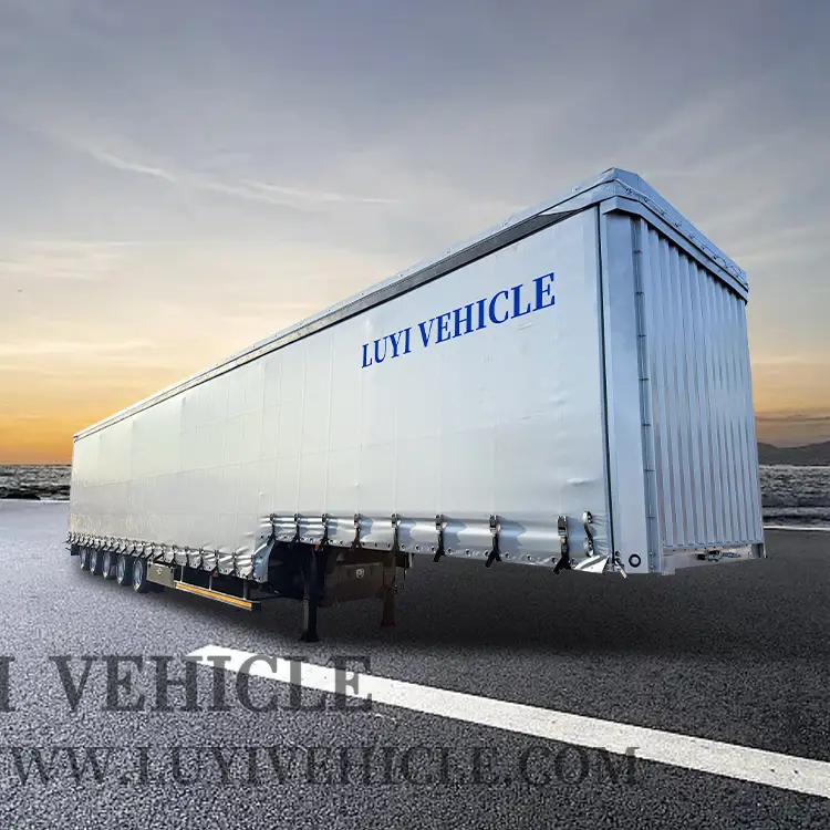 PVC Material Cord Fabric Side Open Container Trailer 1