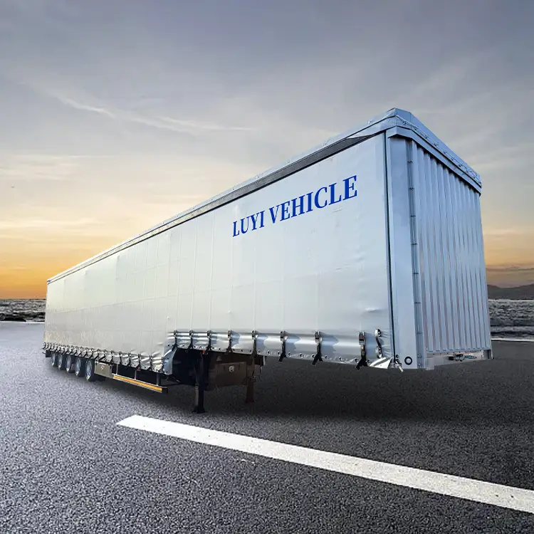 PVC Material Cord Fabric Side Open Container Trailer 1