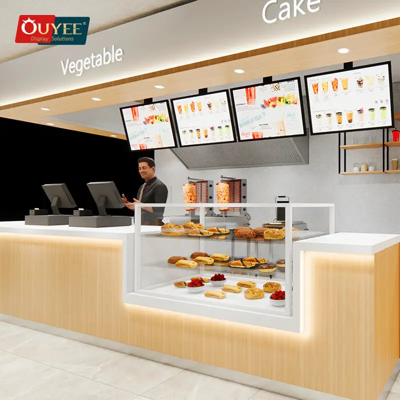 Maßgefertigte Thekenmöbel aus Holz für Cafés und Kaffeegeschäfte 1