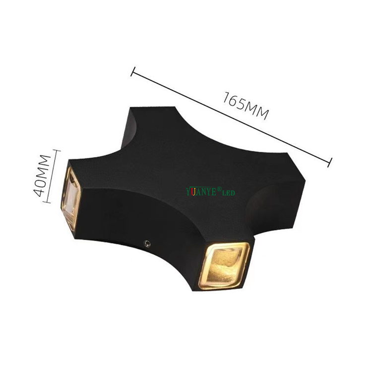 Lampe murale à LED étroite à quatre faisceaux avec 5W 12W 20W Black Aluminium LED Mur Light Outdoor Cross Star Light Outdoor Yy-BDS046 8