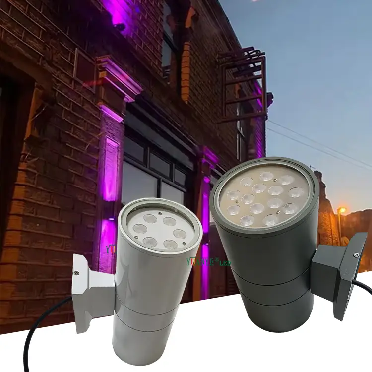 벽 팩 LED 조명 색상 변경 스마트 RGB LED 투광 조명 알루미늄 블랙 그레이 하우징 외관 장식 YY-BDR001-B 1
