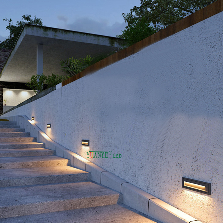 Yuanyeled Black Wall Recedes Outdoor integrierter LED Ziegelstufe Landschaftsweg Licht Schrittlicht yy-qjl016 10