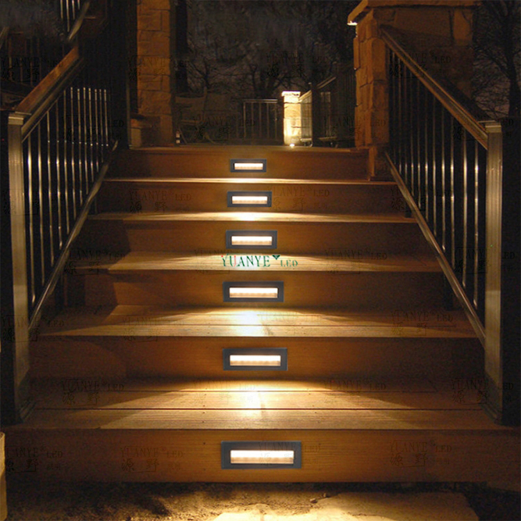 Yuanyeled Black Wall Recedes Outdoor integrierter LED Ziegelstufe Landschaftsweg Licht Schrittlicht yy-qjl016 12