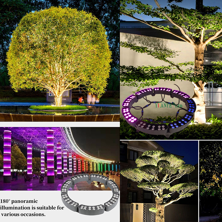 YuanyeLed Hoop Tree Lamp RGBW 18W 48W 72WセドラスメープルココナッツパームYY-TG5C用ランドスケープランプ 13