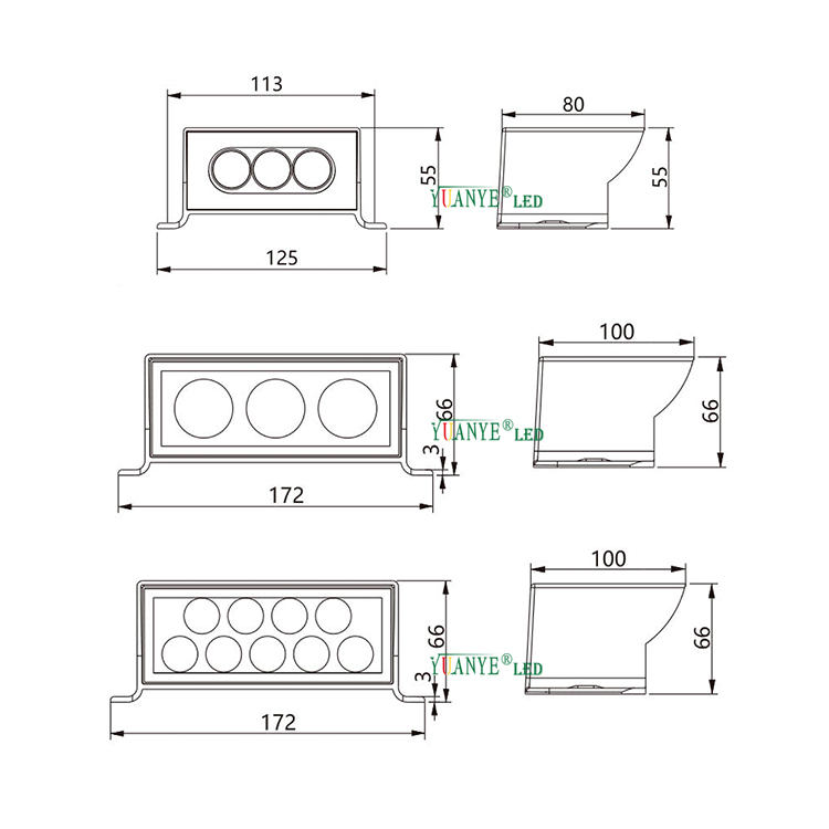 3W 9W 15W 18W Einseiten IP65 LED-Haustürbeleuchtung Google Smart Casambi für Außendekoration YY-BDL018 8