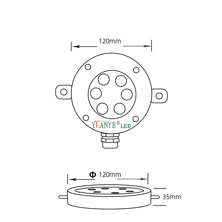 3W 6W 9W 12 Вт светодиодная подводная лампа IP68 Ultrathin Dia 100 мм 120 мм из нержавеющей стали.025 8