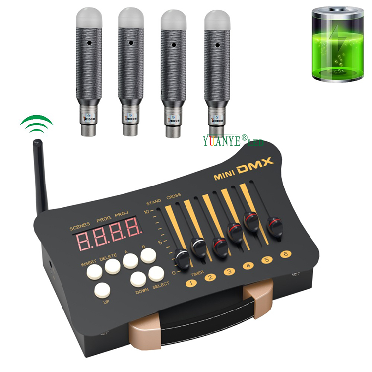 54 канала беспроводной DMX512 Контроллер точечные светильники, встроенные в батарею для свадебной церкви.014 9