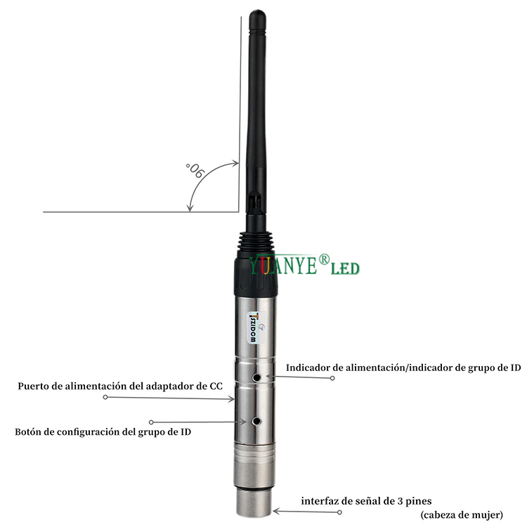 Profesional 2.4G Wireless DMX512 Pemancar dan Penerima Konsol DMX untuk DJ Bar Stage Lighting YY-DMX001 8