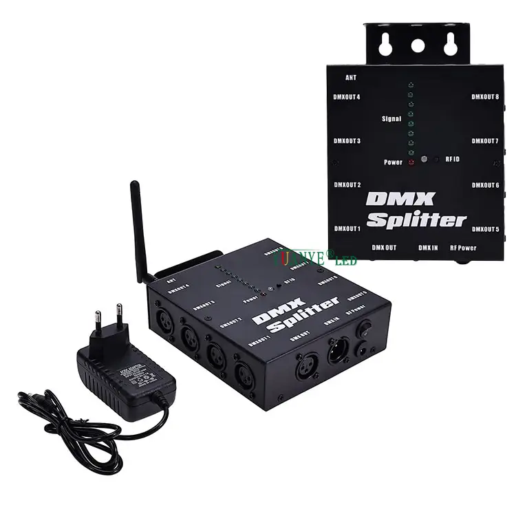 Новый 2,4 ГГц DMX512 8 Way 3W Усиление сигнала беспроводного проводного разветвителя для консоли приемника DMX-передатчика YY-DMX012 1