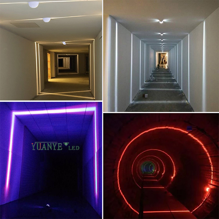 IP65 LED CORRIDOR MUR LEUR 5 * 360 ° lampe à décoration RGBW de la tête à demi-lune vers le haut ou vers le bas yy-bdw010 12