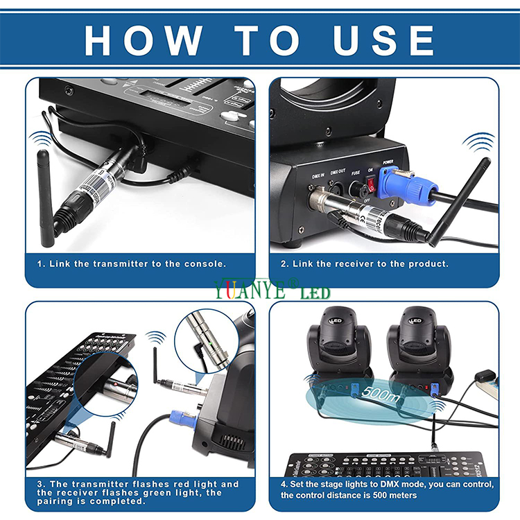 ホットセール2.4GワイヤレスDMX512ステージDJバーホテルイベント用のトランシーバーライトDMXコンソールYY-DMX007 YUANYELED 27