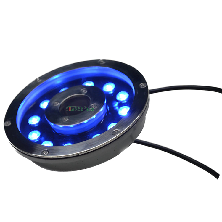 Yuanyeled-Ultrathin Underwater LED Ring Fountain Light 12x3W DMX RGB IP68 Waterproof 35mm YY-SDPB 7