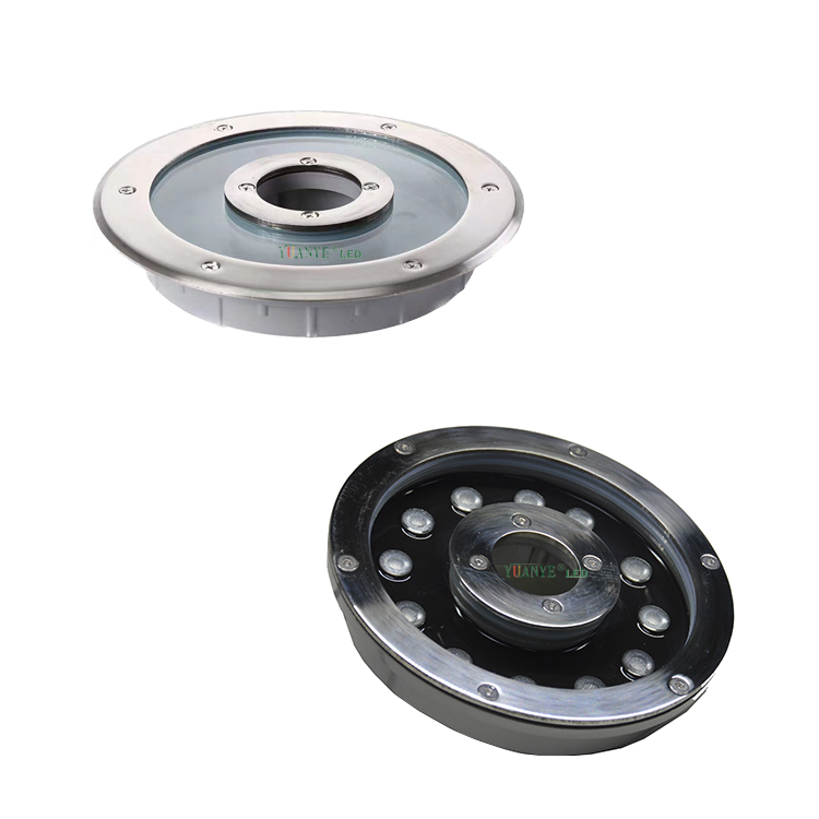 Yuanyeled-Ultrathin Underwater LED Ring Fountain Light 12x3W DMX RGB IP68 Waterproof 35mm YY-SDPB 8