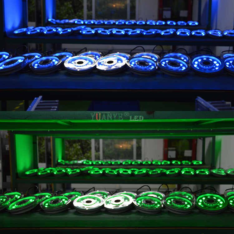 Yuanyeled-Ultrathin Underwater LED Ring Fountain Light 12x3W DMX RGB IP68 Waterproof 35mm YY-SDPB 9