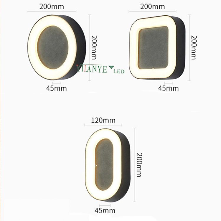 ソーラーウォールライトIP65屋外防水12W 18W 24Wブラックガーデンホーム造園表面マウントYY-BDS029 9