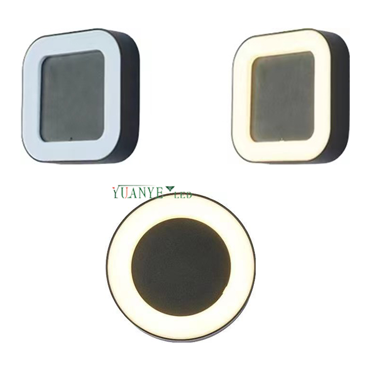 ソーラーウォールライトIP65屋外防水12W 18W 24Wブラックガーデンホーム造園表面マウントYY-BDS029 8