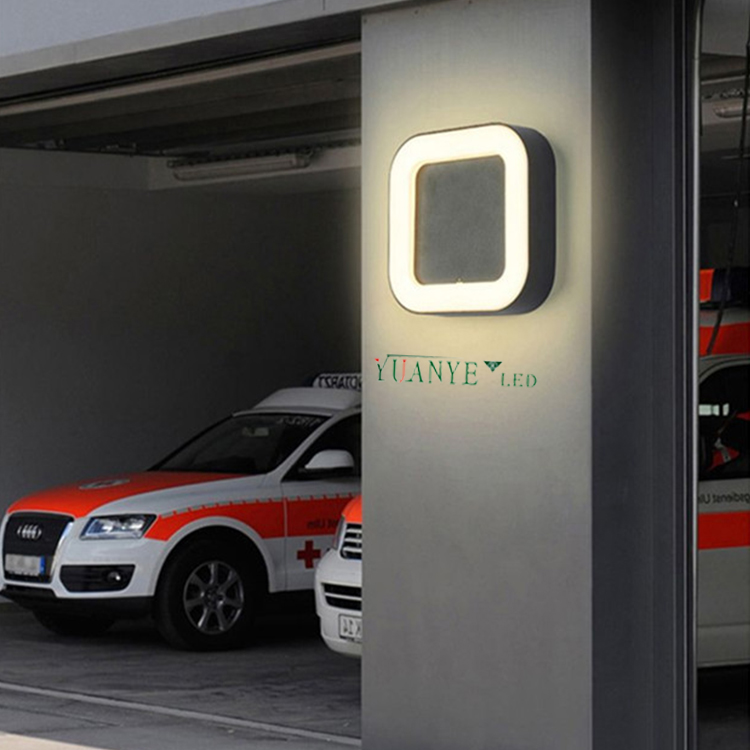 ソーラーウォールライトIP65屋外防水12W 18W 24Wブラックガーデンホーム造園表面マウントYY-BDS029 12