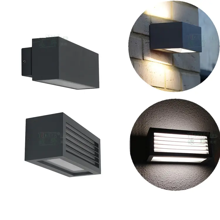 Yuanyeled - LED Smart Outdoor Wall Light IP65 Surface montée 8W 10W 12W Twin Head Rectangle pour l'hôtel Villa Yy-BDS008 1