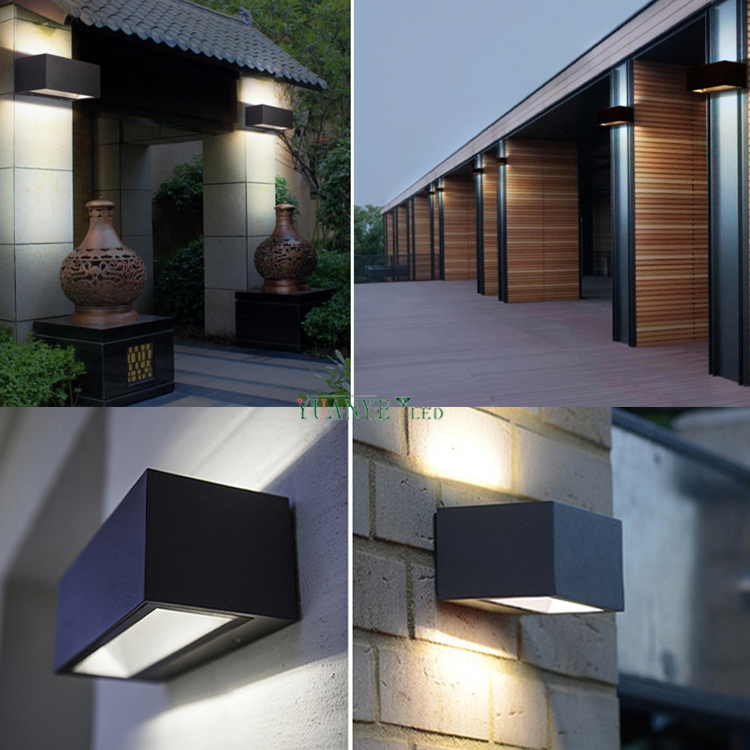 Yuanyeled - LED Wall Outdoor Wall Light IP65 Surface Mount 8W 10W 12W Twin Head Rectangle Untuk Hotel Villa Yy -Bds008 13