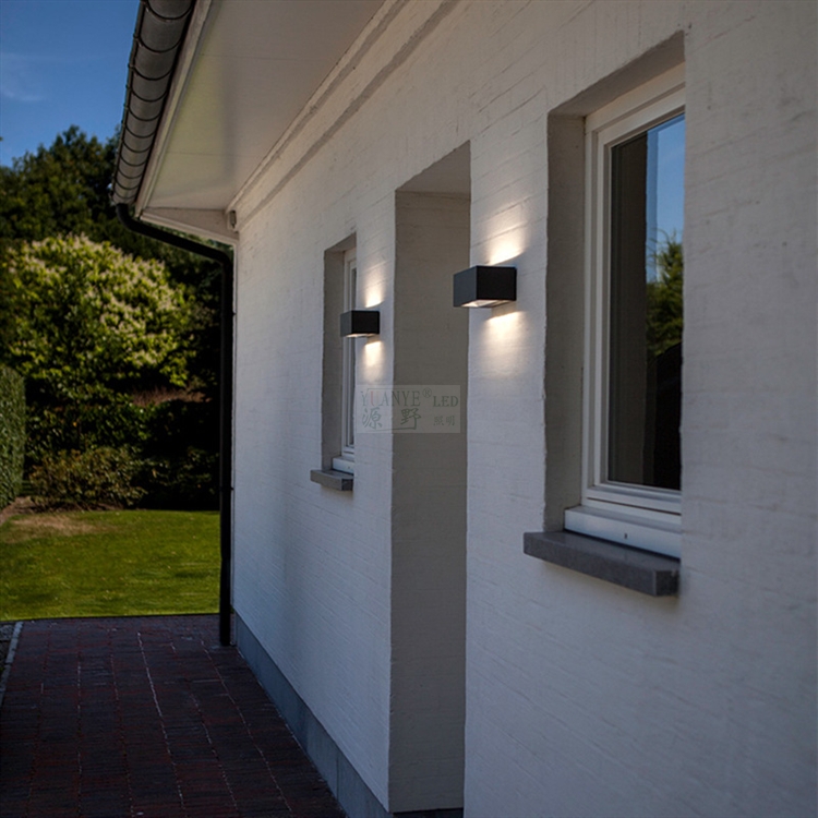 Yuanyeled - LED Wall Outdoor Wall Light IP65 Surface Mount 8W 10W 12W Twin Head Rectangle Untuk Hotel Villa Yy -Bds008 11