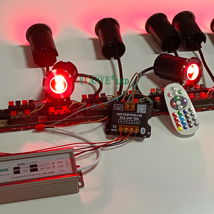Yuanyeled - Werkspreis IP65 Mini LED Inground Lights DMX512 Fernbedienungsoberfläche montiert YY -DMR007 9