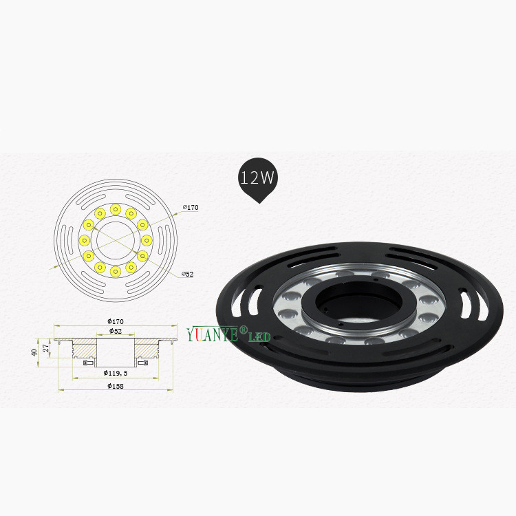 Yuanyeled-Ultradünn Aluminium LED Unterwasser 40 mm IP68 Poollichter 6W 9W 12W RGBW 2-5 Jahre Garantie YY-SDPE 8