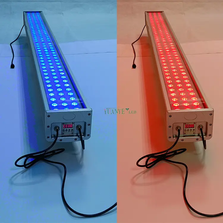 في الهواء الطلق IP67 عالية الطاقة 100W 200W 288W RGBW DMX Decoder بنيت في غسالات الجدار LED 1.8M 4FT/6FT/7FT YY-XQ154120 1