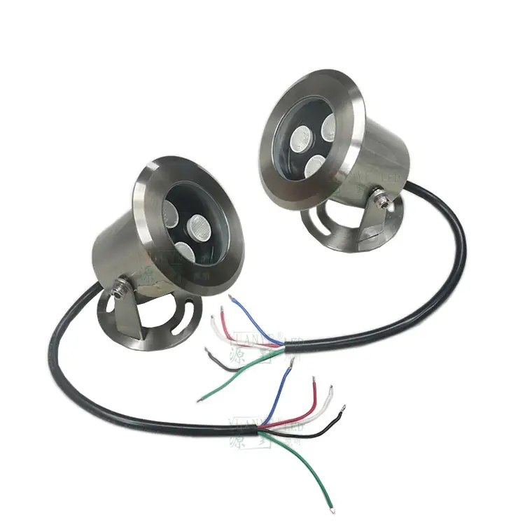 Underwater Ip68 Led Flood Under Water 6w 3000k High Bright Dmx512 Round Stainless Steel Waterproof Pool 12v YY-SDTS 1