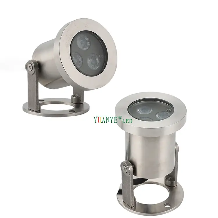 Yuanyeled - Lumières LED rondes sous-marines en acier inoxydable en acier inoxydable 3W DMX512 RVB 12V IP68 Inondation imperméable YY-SDTS 1