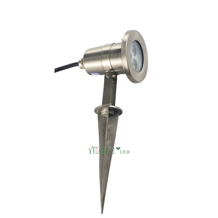 Yuanyeled IP68 Outdoor Landschaftslicht 3W 4W DIA 3,2 Zoll Dimmbare Garten-Spike-Licht Edelstahl für Pfad YY-TG2R 1