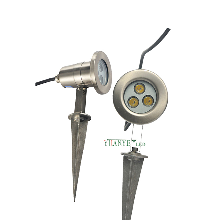 Yuanyeled IP68 Outdoor Landschaftslicht 3W 4W DIA 3,2 Zoll Dimmbare Garten-Spike-Licht Edelstahl für Pfad YY-TG2R 6