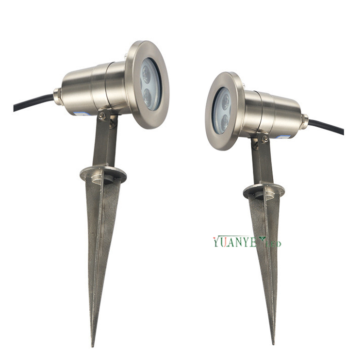 Yuanyeled IP68 Outdoor Landschaftslicht 3W 4W DIA 3,2 Zoll Dimmbare Garten-Spike-Licht Edelstahl für Pfad YY-TG2R 4