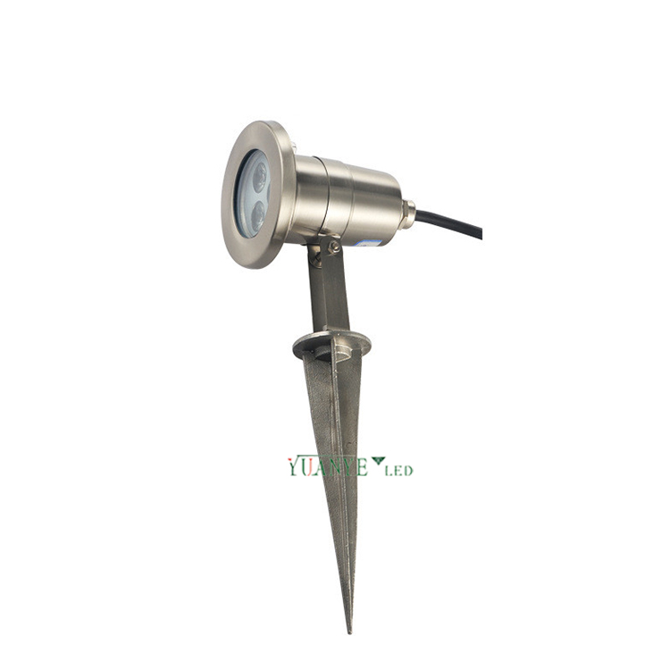 Yuanyeled IP68 Outdoor Landschaftslicht 3W 4W DIA 3,2 Zoll Dimmbare Garten-Spike-Licht Edelstahl für Pfad YY-TG2R 3