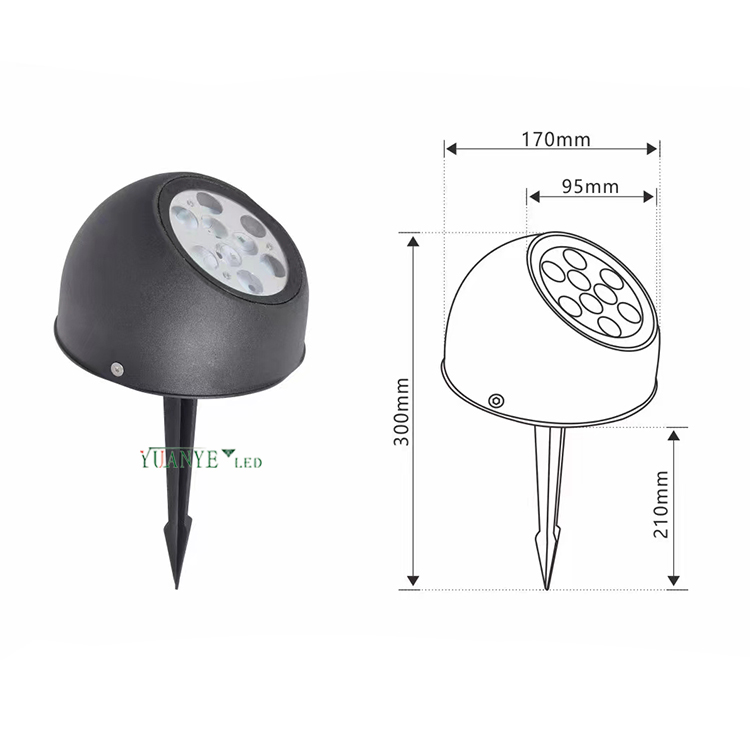 Low Price Spike Light YY-TG1C Changing Color 3w 18w 21w 36w City Ground Lighting For Garden Road Yuanyeled 8