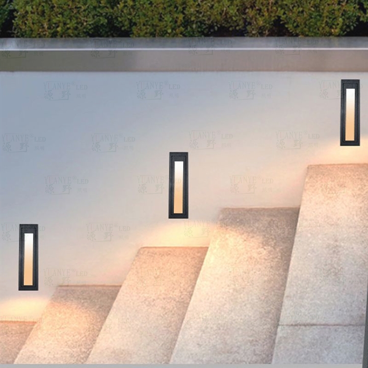 Escaliers muraux extérieurs éclairage yy-QJL017 intégré monté monté horizontal long pont à lad étape 10