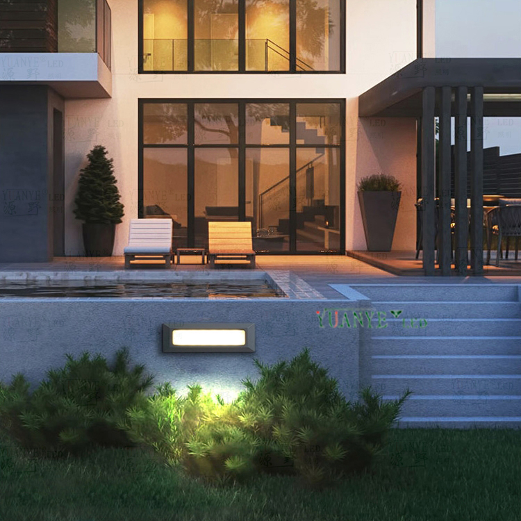 Escaliers muraux extérieurs éclairage yy-QJL017 intégré monté monté horizontal long pont à lad étape 13