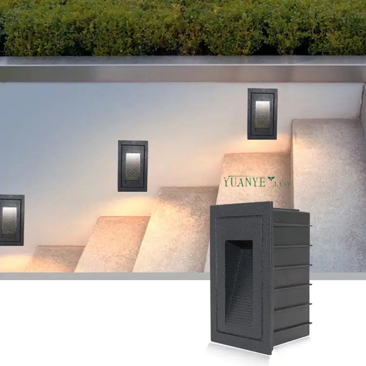 Outdoor Modern Led Step Wall Light YY-QJL018 Die Cast Aluminum Stair Brick Light Yuanyeled 1