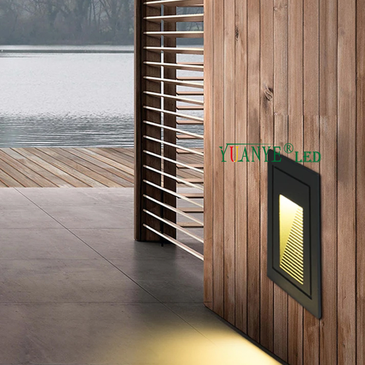 Tangga dinding luar yang tersembunyi dipasang cahaya yy-qjl019 persegi hitam ledi lanskap lanskap cahaya yuanyeled 12