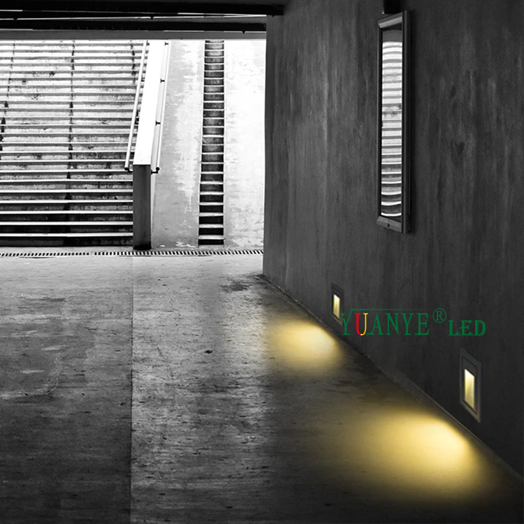 Tangga dinding luar yang tersembunyi dipasang cahaya yy-qjl019 persegi hitam ledi lanskap lanskap cahaya yuanyeled 11