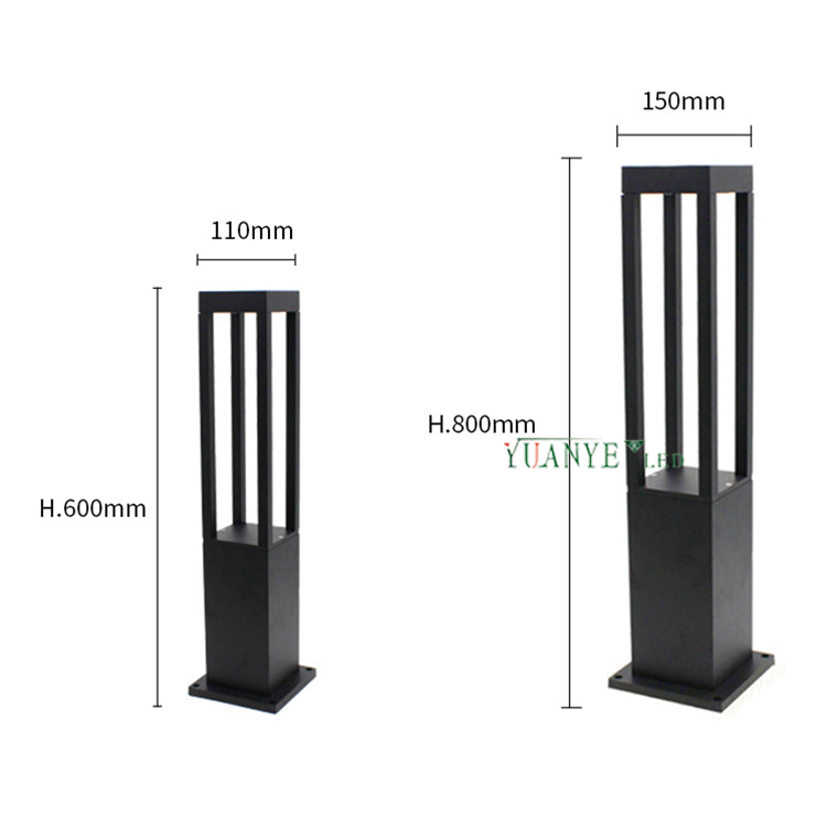 Yuanyeled - Pilier LED extérieur décoratif de haute qualité 5W 9W 12W Aluminium personnalisé IP65 YY-CPS075B 10
