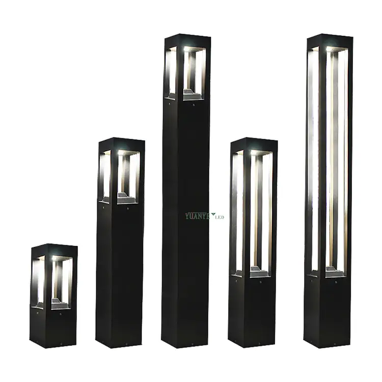 Регулируемые приложения управлять садом Bollard Lights YY-CPL12D Black Finish 1