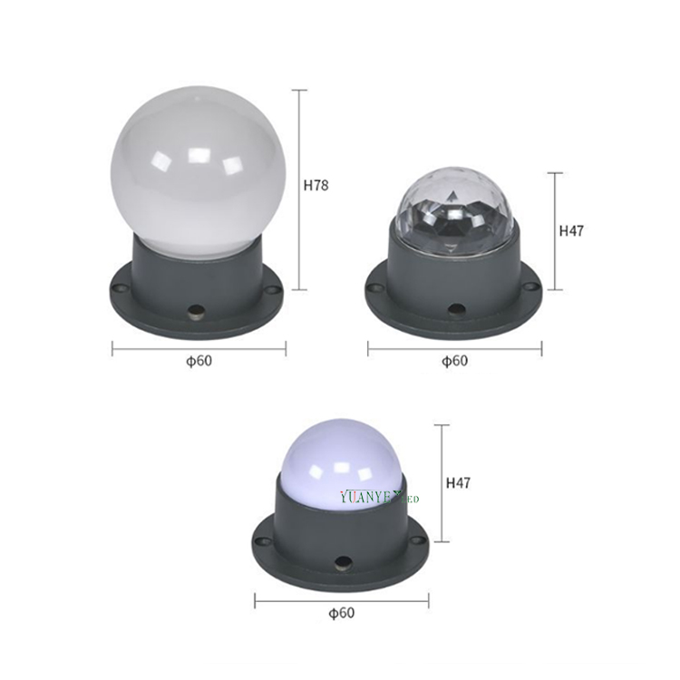 Yuanyeled - Luz permanente 1W 2W 3W 3000K Luces elegantes 4 en 1 IP65 RGBW Punto LED Punto de iluminación Luces YY -DG029 8
