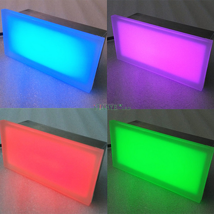Lampu bata LED 1ft 2ft 3ft 3ft Tempered Glass Rectangle Shape Single RGB RGBW DMX512 Wifi Control YY-DZL001 8