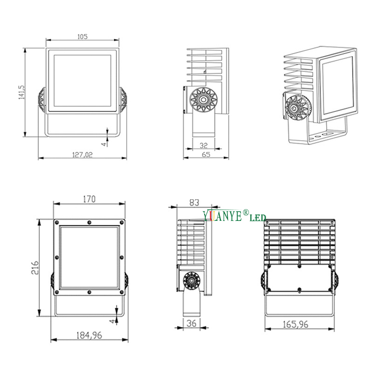 YUANYELED- LED 크리스마스 조명 IP65 태양 무대 효과 조명 DMX512 사운드 액티브 스팟 라이트 공장 직접 YY -TG7J 7