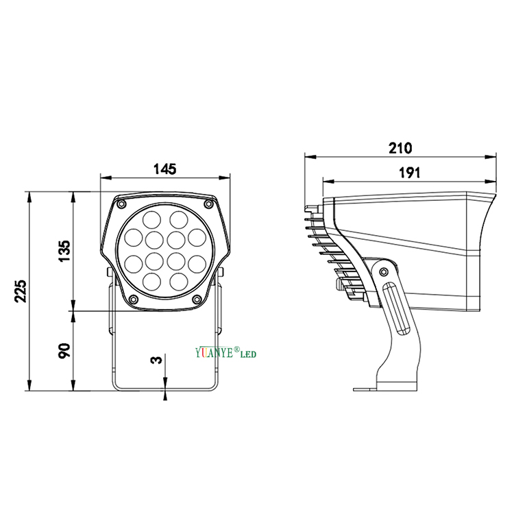 Yuanyeled-LED Flood Light Hochqualität 6W 9W 18W Stufe AC85-265V Stage Effekt Beleuchtung Zigbee3.0 YJ-TG7N 8