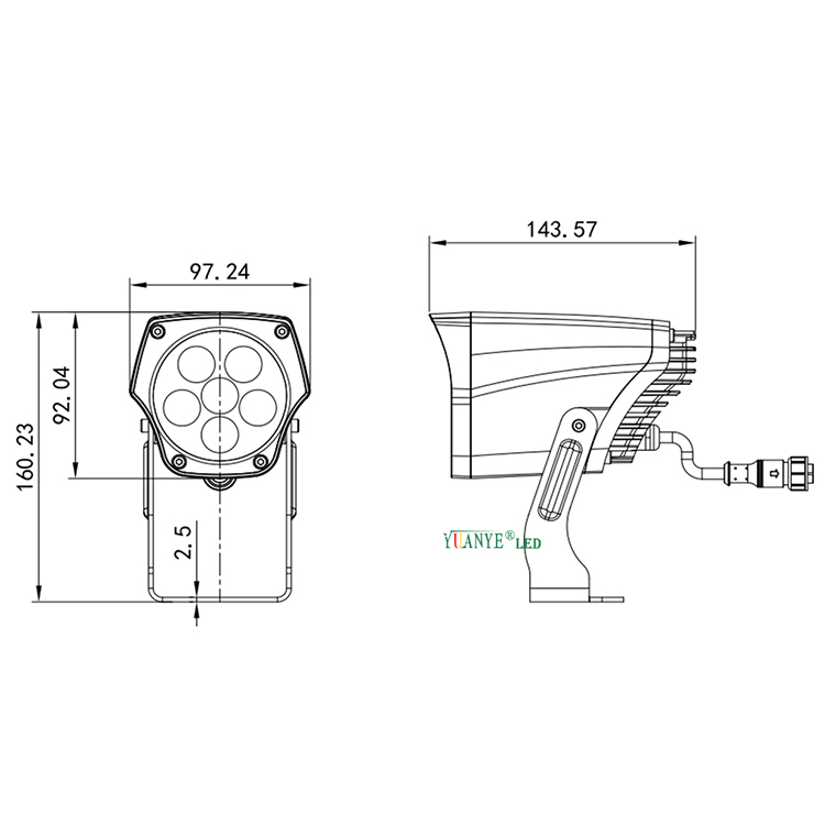 Yuanyeled-LED Flood Light Hochqualität 6W 9W 18W Stufe AC85-265V Stage Effekt Beleuchtung Zigbee3.0 YJ-TG7N 9