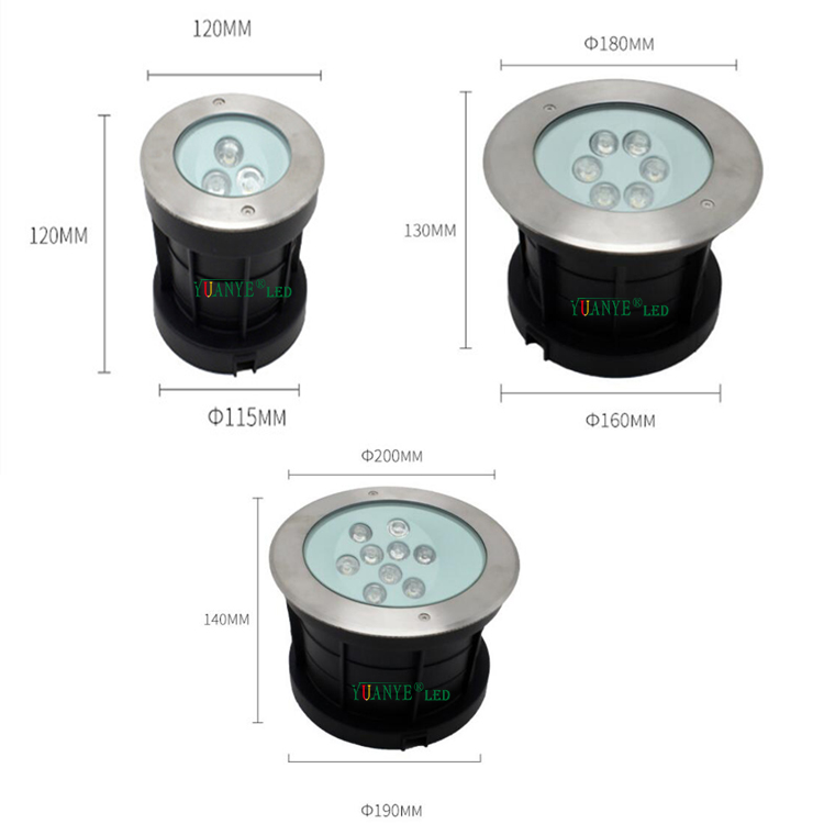 Yuanyeled - Китайская заводская светодиодная светодиодная светодиодная лампа на круглом этаже светлотух угловой лампы утопленное приложение, похороненное YY -DMR013 9