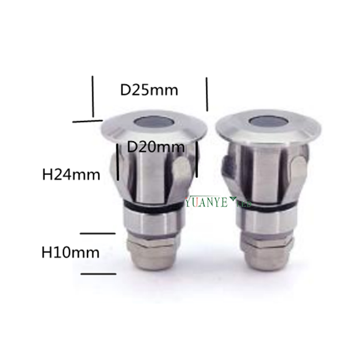 yuanyeled - Recessed Underground Light 1w Outside Stainless Steel Low Voltage 2 Years Warranty YY-DMR006 8