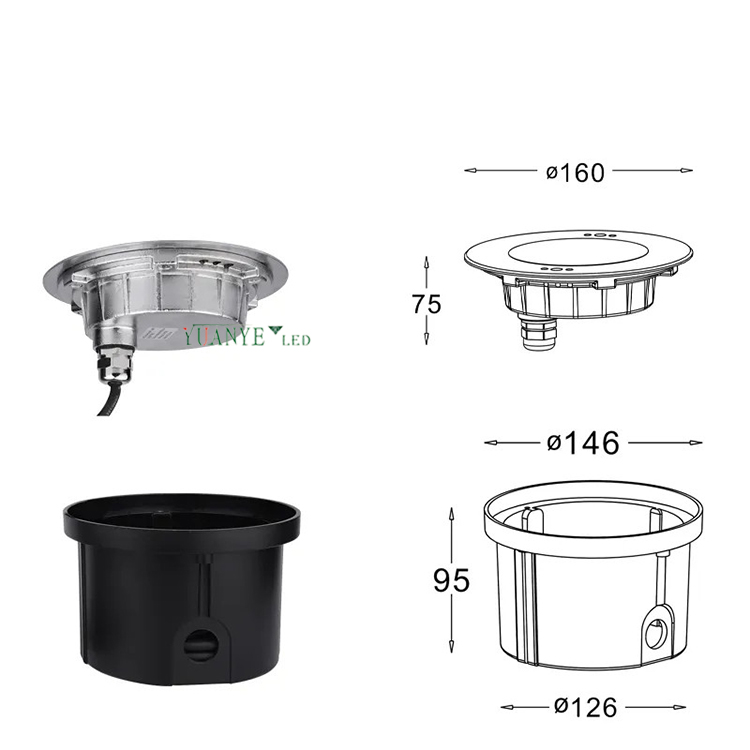 Yuanyeled - wasserdichte Unterwasser -LED -Leuchten Multi -Kanal -Fernbedienung Zigbee3.0 Poolbeleuchtung rgbwy yy -ycdi 8
